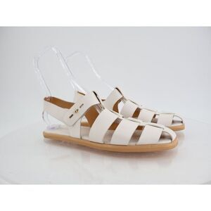 Mercedes Castillo Kailey Caged Fisherman Sandals Womens Size 10.5 White Leather